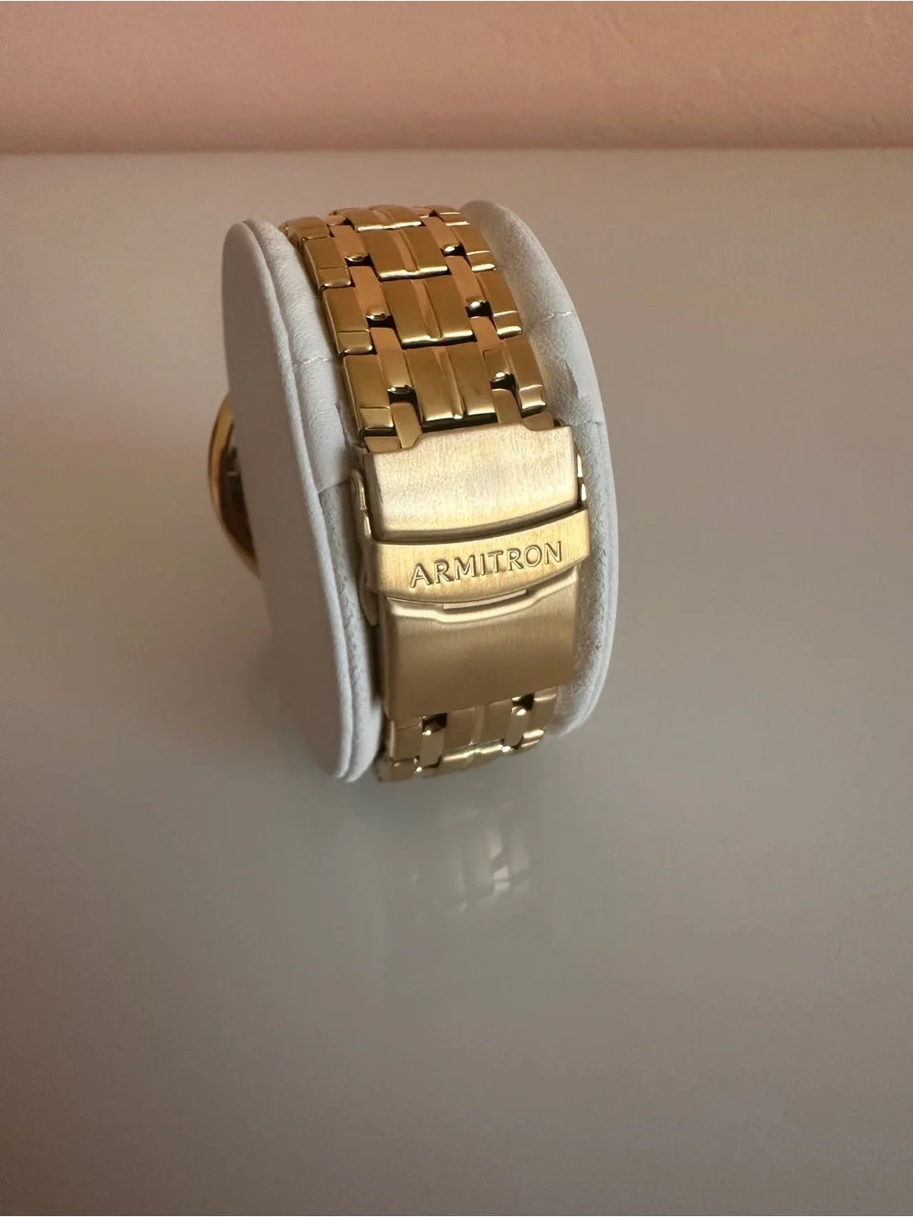 Armitron Chronograph with Gold Bracelet and Black Dial NIB NWT IOB